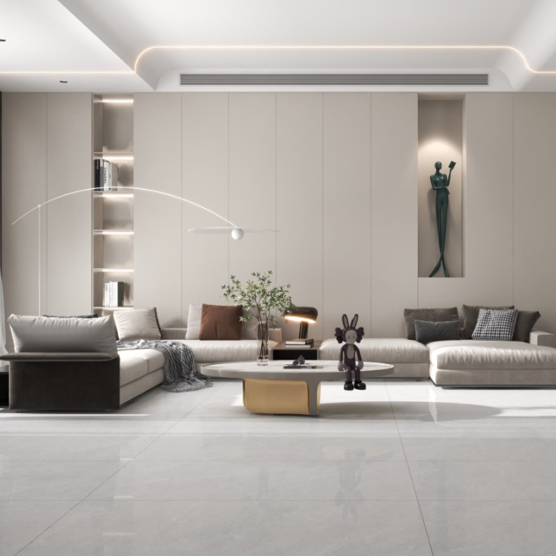 Porcelain Tile Super Carrara Whire Floor Polished Glazed Tile 600X600 Used for Washroom