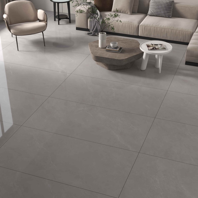 800mmx800mm Grey Fully Polished Ceramic Floor Tile