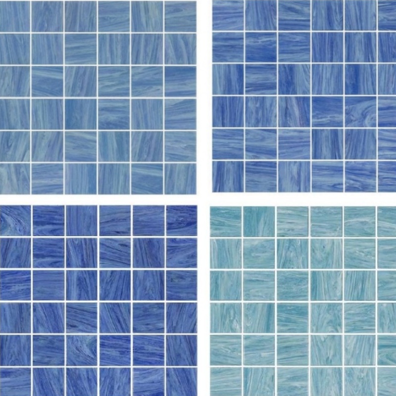 Green Blue Penny Round Series Shining Mosaic Tile for Swimming Pool Free Sample