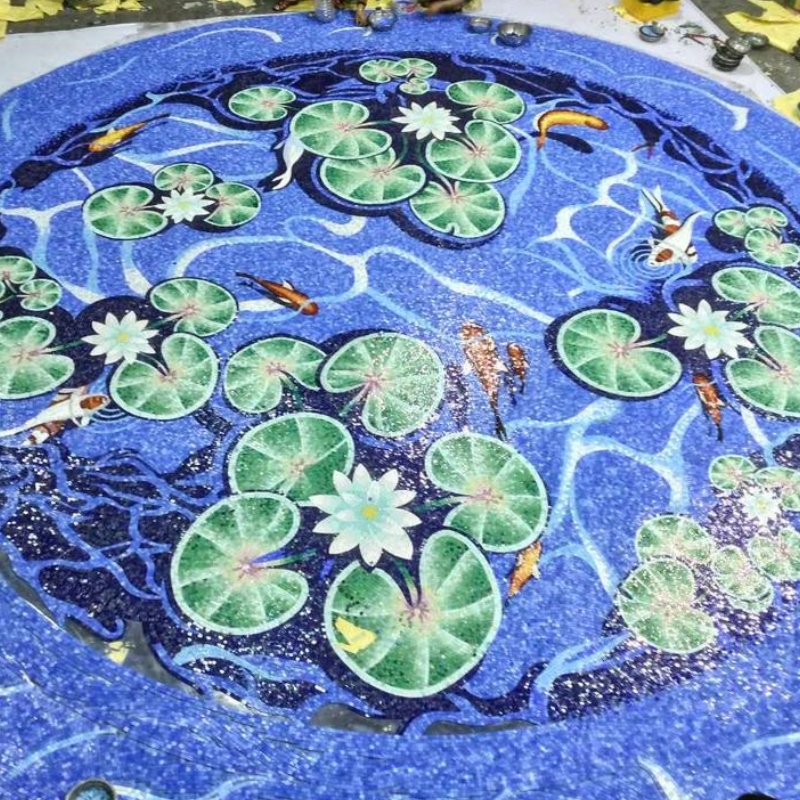 Good Price China Factory Iridescent Tiles Glass Mosaic Tiles for Swimming PoolV