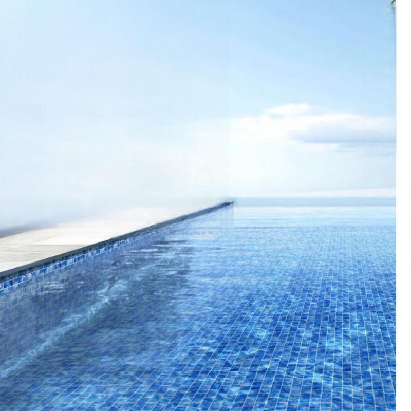 Various Types Swimming Pool Mosaic Ice Crackle Swimming Pool Mosaic Tile Blue Iridescent Glass Porcelain Mosaic Tile