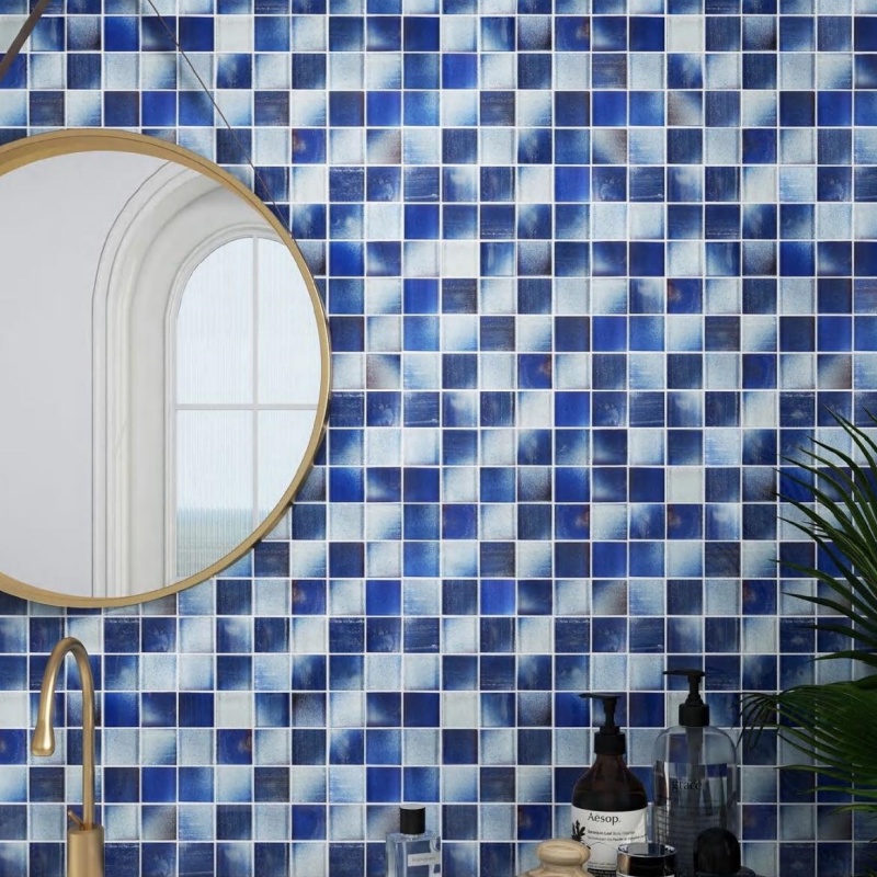73X73mm in Stock Pool Mosaic Tiles Glass Mosaic for Indoor Tiles Project