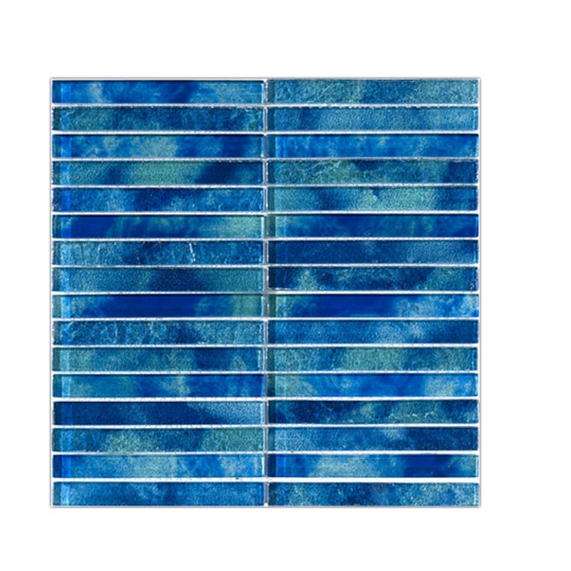 Cheap Price Swimming Pool Tiles Blue Glass Mosaic Manufacturer
