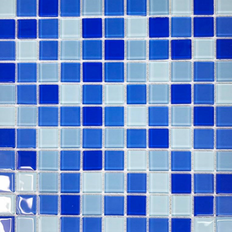 Solid Color Series Glass Mosaic Tiles Swimming Pool Tiles Crystal Glass Tile