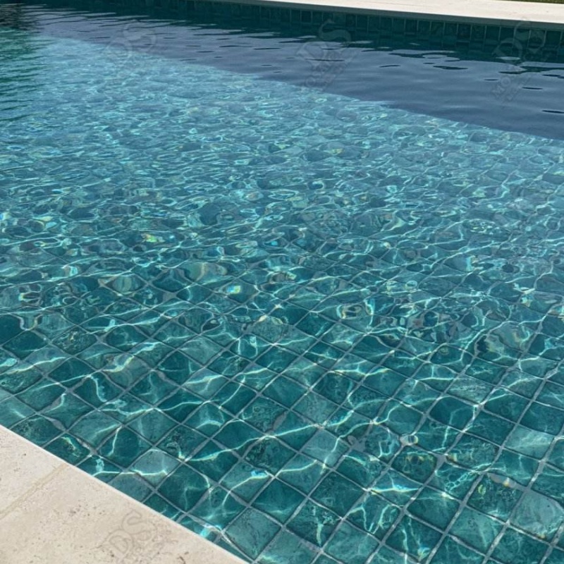 Good Price China Factory Iridescent Tiles Glass Mosaic Tiles for Swimming PoolV