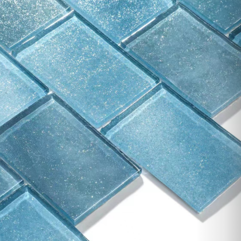 Cheap Price Swimming Pool Tiles Blue Glass Mosaic Manufacturer