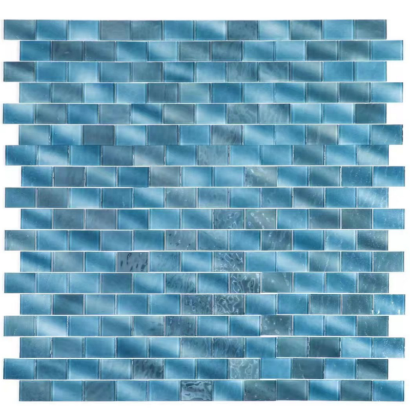 Cheap Price Swimming Pool Tiles Blue Glass Mosaic Manufacturer