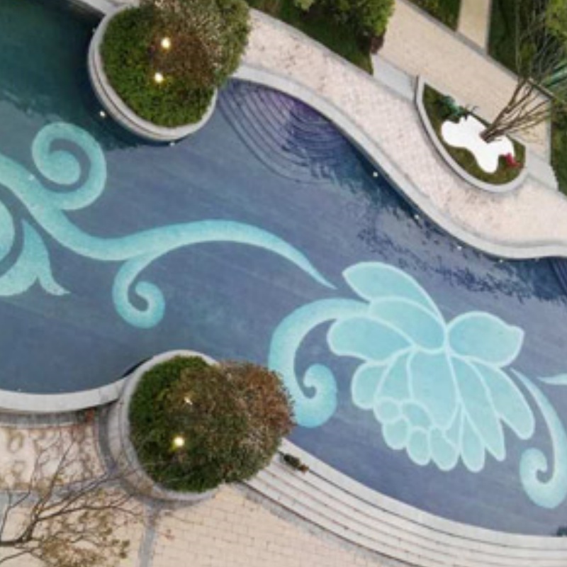 Foshan Factory Cheap Swimming Pool Mosaic Dark Blue Ceramic Mosaic Tile