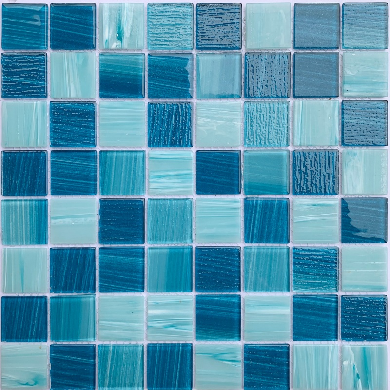 Good Quality Fancy Design Glass Mosaic Tiles Swimming Pool Tiles Glossy Shiny Surface