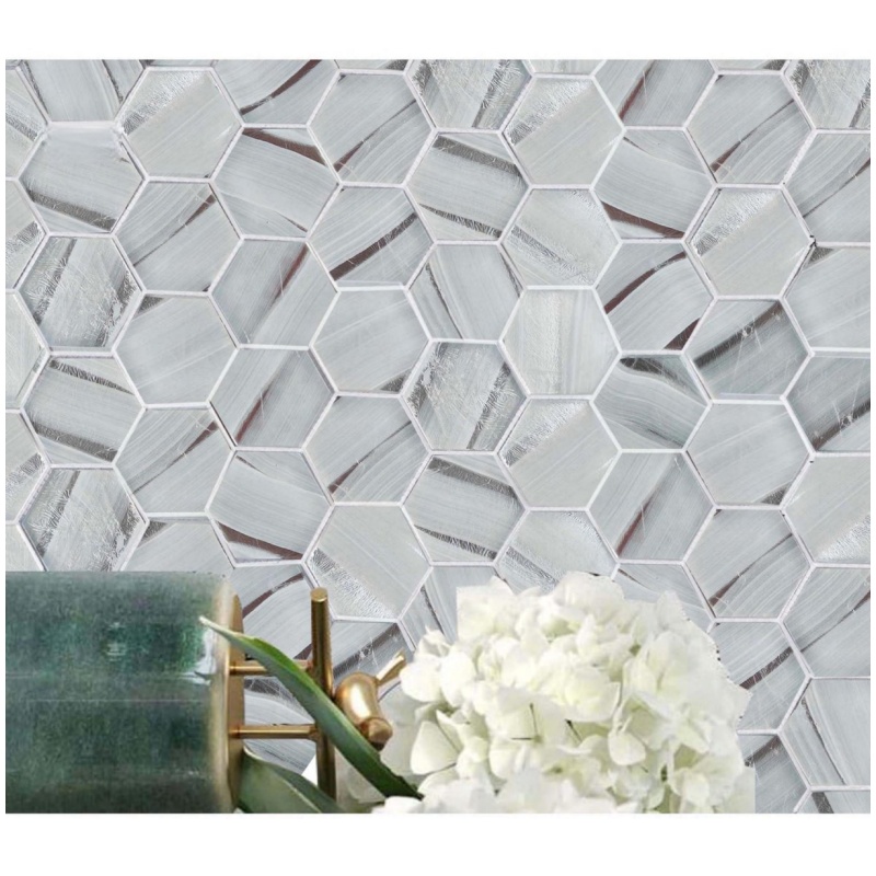 Elegant Glass Mosaic Tiles for Stylish Villa Kitchen Backsplash