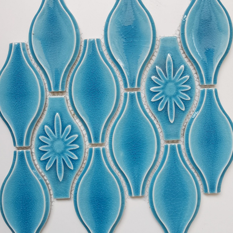 Popular Design Porcelain Glazed Strip Ceramic Back Splash Tile Mosaic with Gold for Kitchen or Bathroom Decoration
