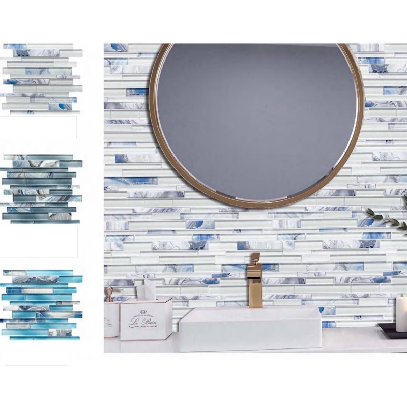 Elegant Glass Mosaic Tiles for Stylish Villa Kitchen Backsplash