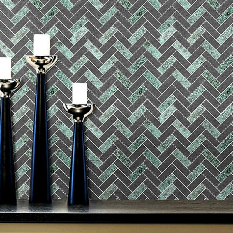 Elegant Black and Grey Triangle Mosaic Tiles for Luxury Bathrooms