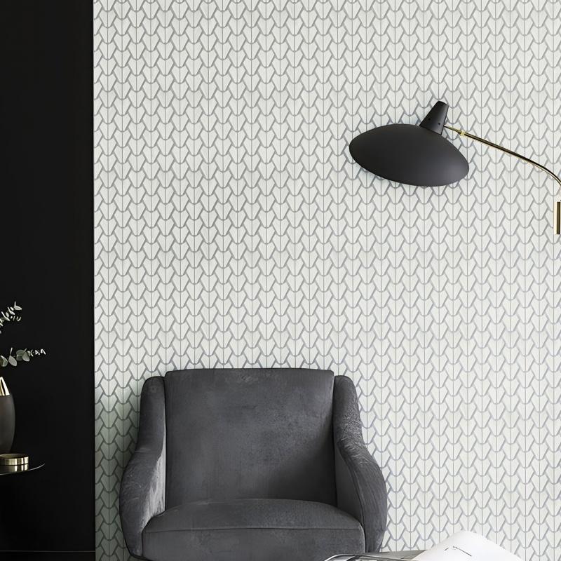 Stylish Blue and Grey Herringbone Mosaic Tile for Modern Spaces
