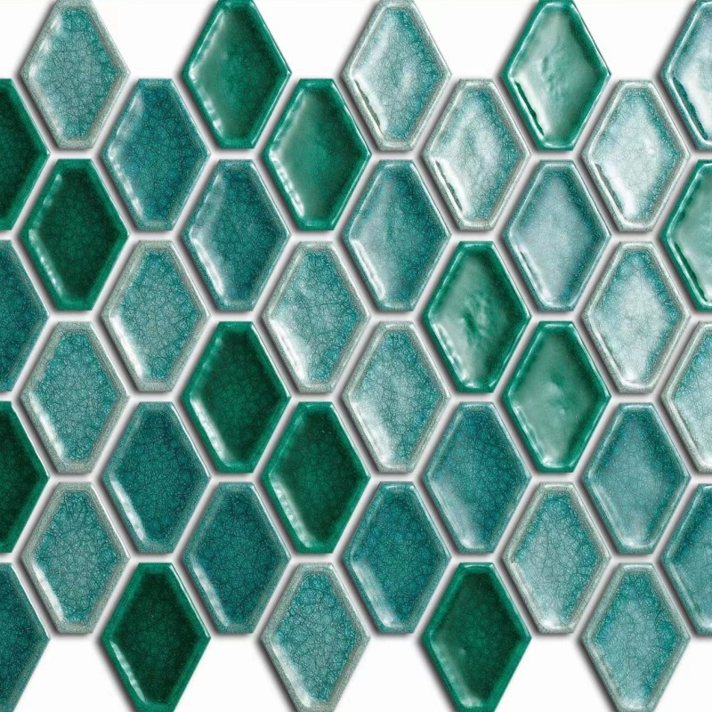 Factory Direct Sale Porcelain Strip Glossy Strip Ceramic Floor Tile Mosaic for Interior Wall Decoration Mosaic Tile