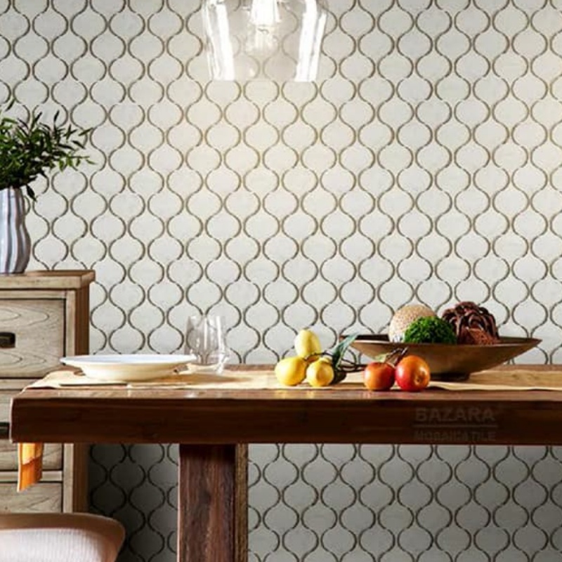 Elegant Crystal Glass and Marble Mosaic Wall Tiles for Stunning Interiors