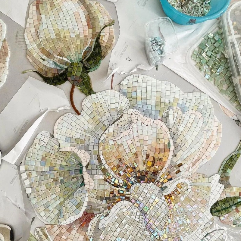 Mural Wall Picture Handmade Art Glass Tile Mosaic Pattern
