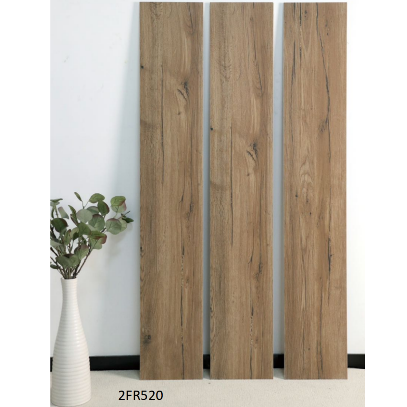 Full Body Rectified Wood Look Tile Ceramic Wooden Tiles 200*1000mm for High Traffic Living Room and Bedroom Flooring