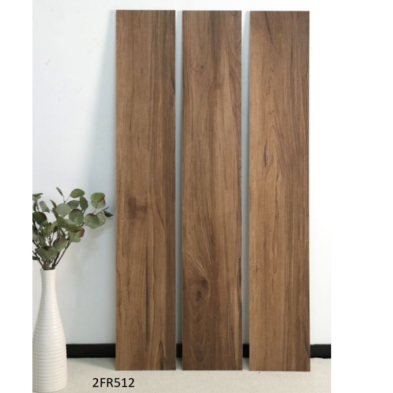 8''x48'' Modern Brown Wood Look Porcelain Tiles Durable Wooden Tiles for Kitchen Bedroom Office Floor and Exterior Decking