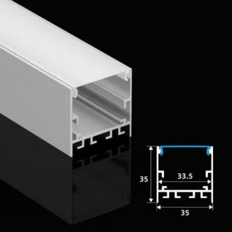 17x15mm Square U Shape Alu Silver Recessed LED Strip Aluminium Profiles