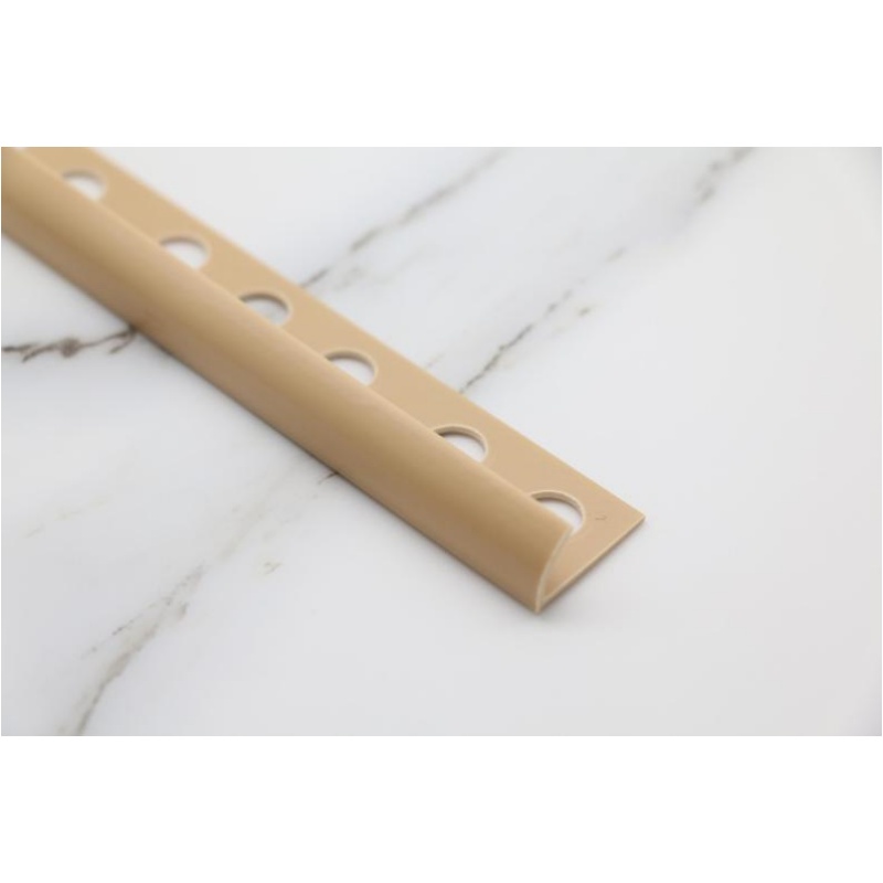 Tile Edges Trim Stone Plastic and Aluminum Material 2.2m Grey Metal Grey Round Shape Corner Protection Strip