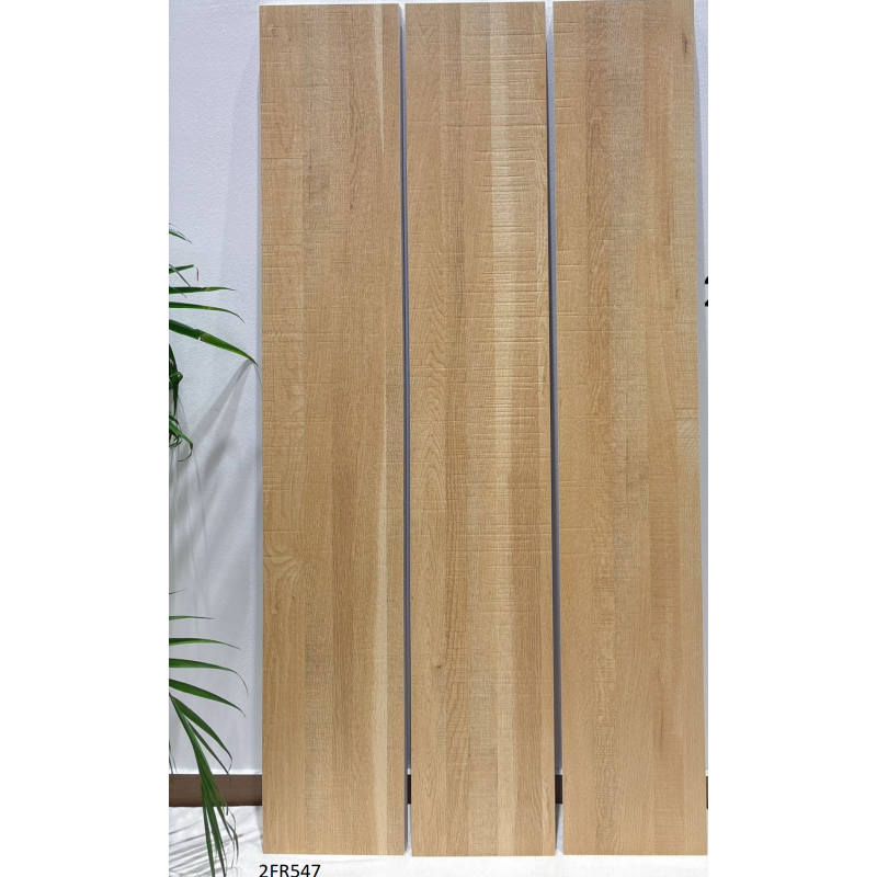 Modern Wood Look Porcelain Tiles Non-Slip Wooden Tiles for Living Room Interior Floor and Outdoor Balcony