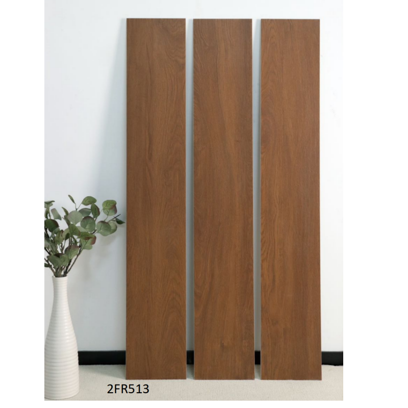 8''x48'' Modern Brown Wood Look Porcelain Tiles Durable Wooden Tiles for Kitchen Bedroom Office Floor and Exterior Decking