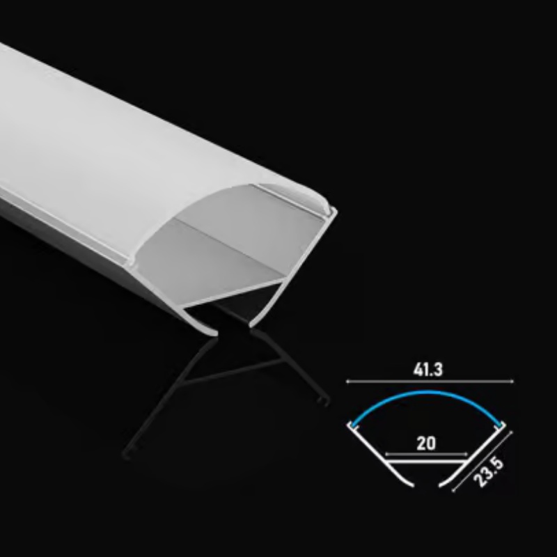 Curved LED Aluminum Profile 35mm Height 40mm to 150mm Adjustable Wide Recessed Arc LED Profile