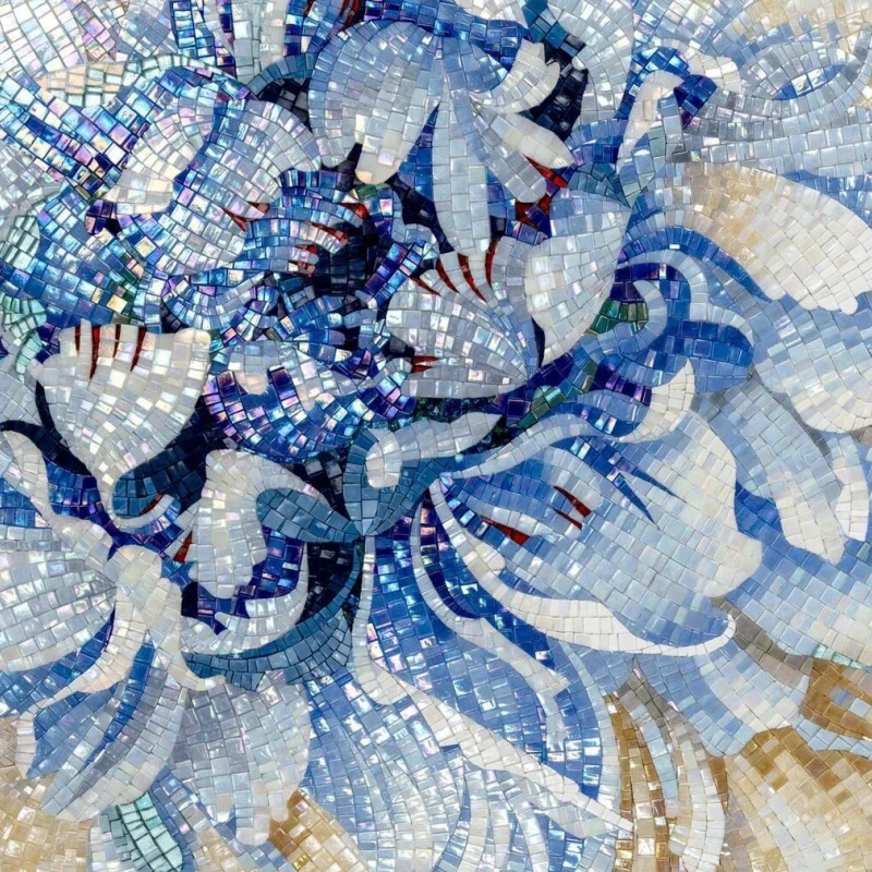 Wall Decor Handmade Glass Mosaic Art Mermaid Mosaic