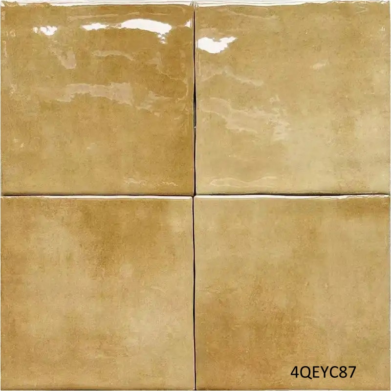 Handmade Look Glossy/Matte White Bathroom Ceramic Wall Tiles Wave Side