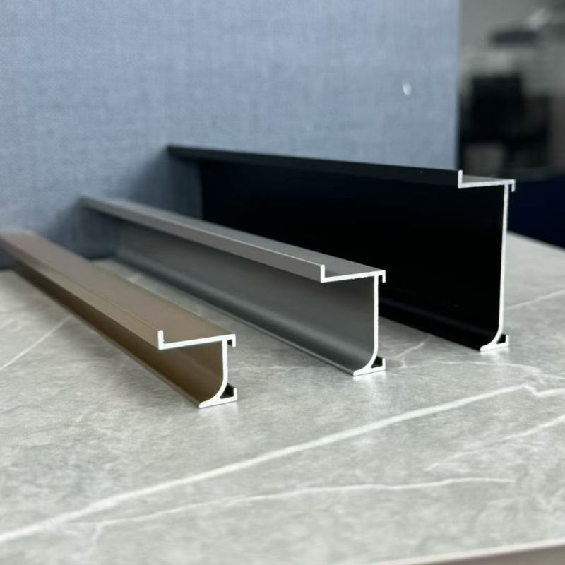 Aluminum Skirting Board 80mm Brush Silver Customized