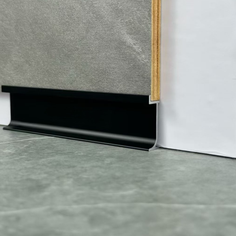 Aluminum Skirting Board 80mm Brush Silver Customized