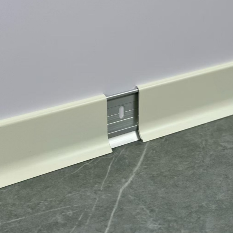 High-End Anodized Brushed 60mm Brass Profile Metal Skirting Board